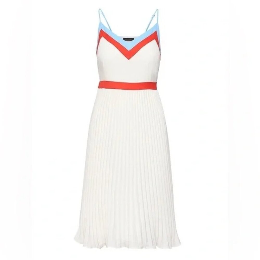 Banana Republic colorblock pleated midi dress